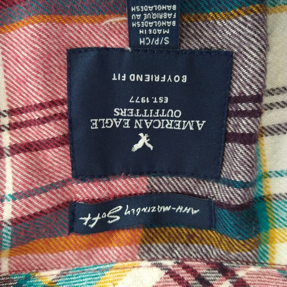 American Eagle Plaid Flannel Look Shirt - Picture 3 of 8